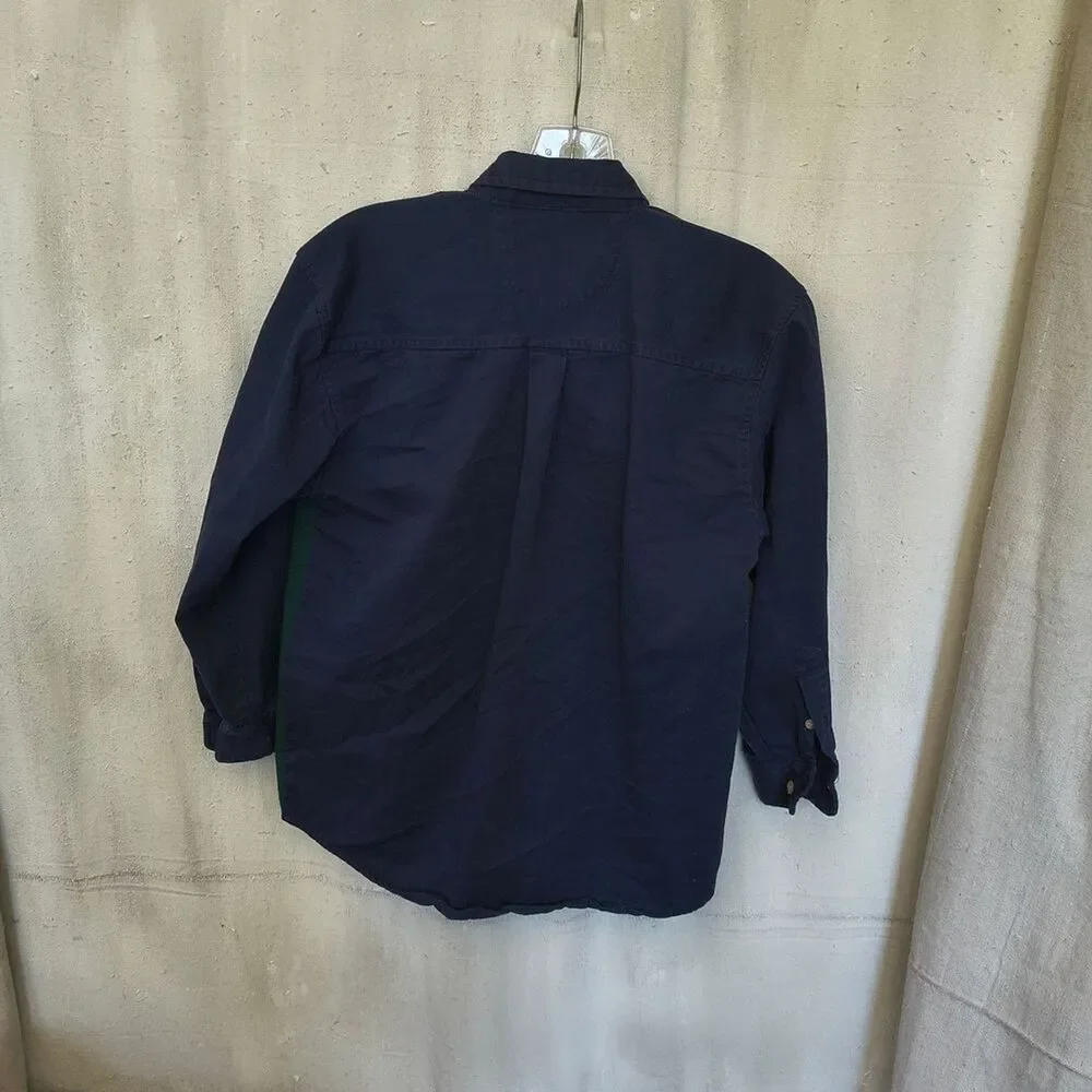 Color  Blocked Youth Size Large Casual Button Down Long Sleeve Shirt